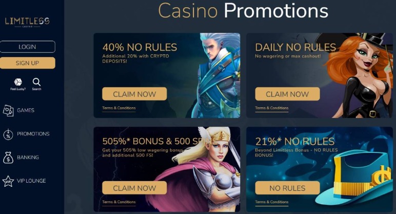 Limitless Casino Features